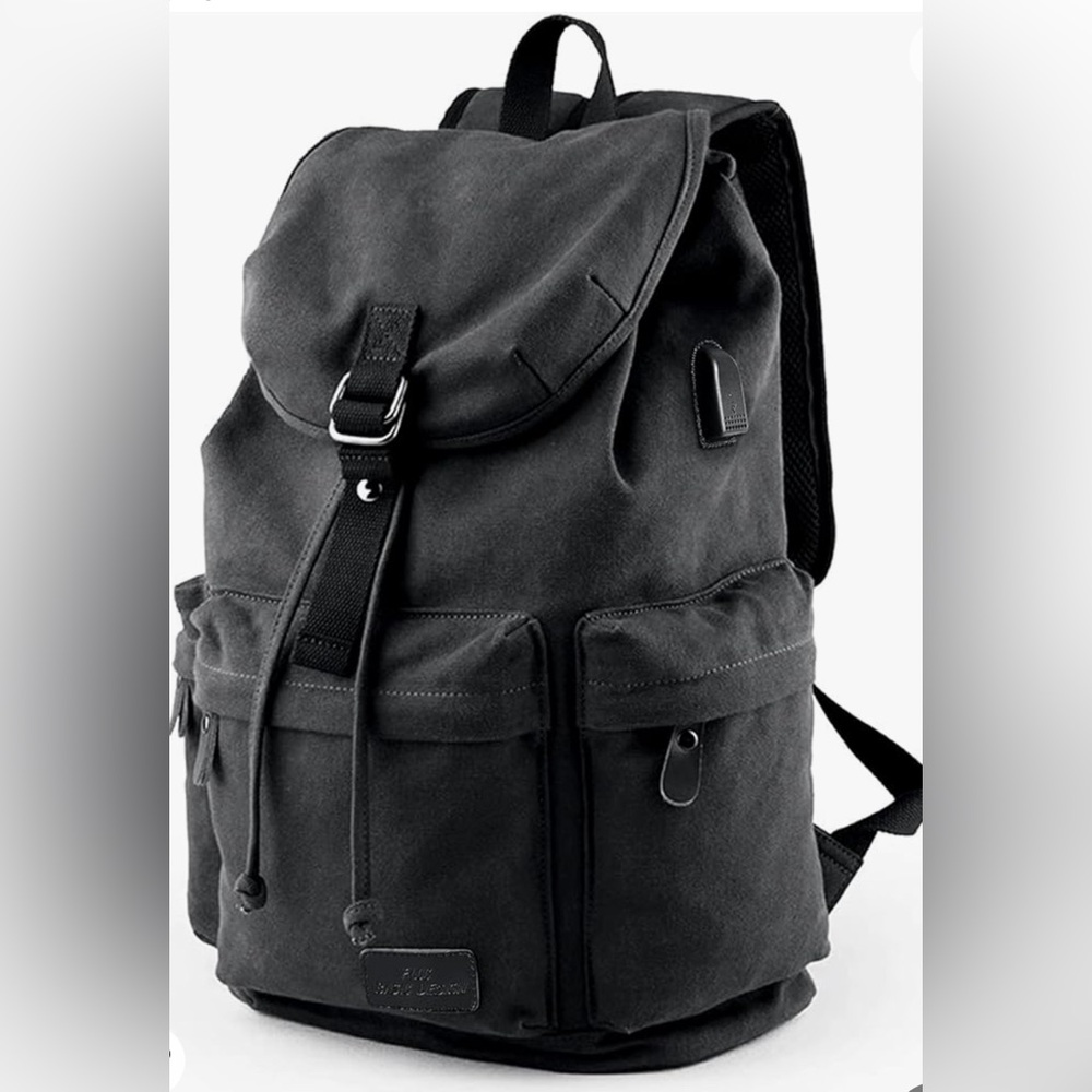 Unisex canvas waterproof laptop backpack
